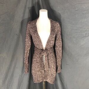 Old Navy Women's Maroon and Winter White Knit Cardigan